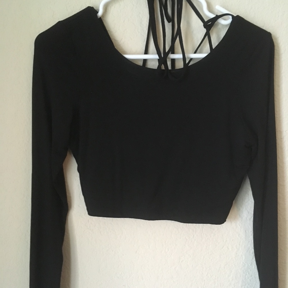 Criss cross open back top
